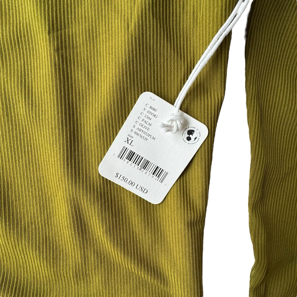 Abysse x Free People Poppler Surf Rash Guard in Palm Olive | XL NWT - Picture 4 of 8